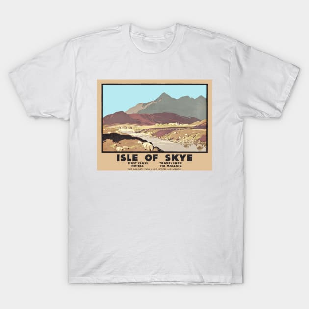 Isle of Skye, Scotland - Vintage Railway Travel Poster Design T-Shirt by Naves